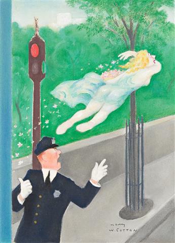 WILLIAM HENRY COTTON (1880-1958) (THE NEW YORKER) Spring Fairy Running the Red Light.